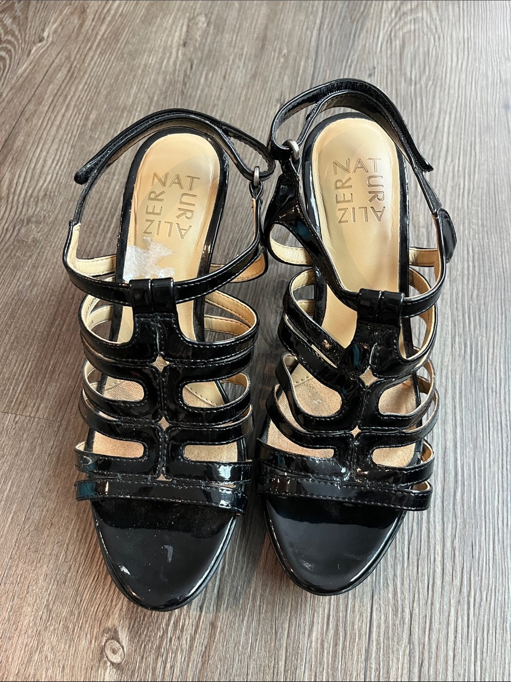 NATURALIZER Daffodil Patent Multi-Strap Heeled Sandals